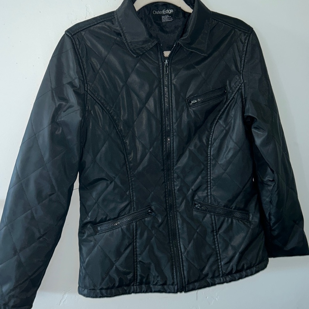 Outer Edge Women’s Black Zip Front Lined Jacket Sz S